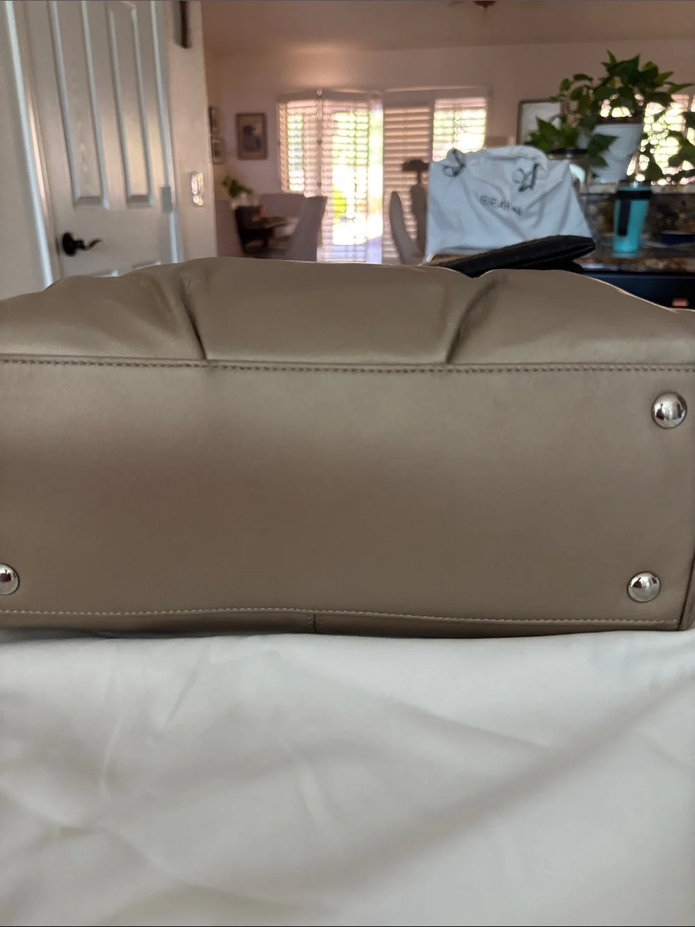COACH- Taylor metallic Beige leather satchel